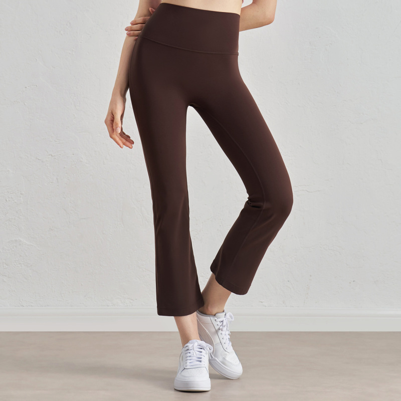 Aidu Nuf Petite Yoga Bell-Bottom Pants for Women, Summer Sports Flared Pants, High-Waisted, Hip-Lifting, Tight-Fitting Yoga Pants for Fitness