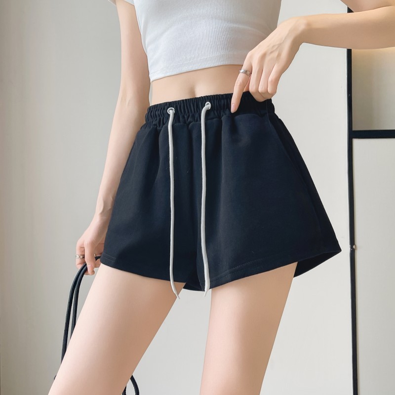 2026 Summer 4-Color Heavyweight American-Style High-Waisted Loose Casual Sports Shorts Hot Girl Basic Wide-Leg Sweatpants