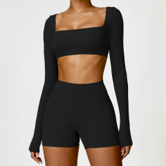 Long sleeves + shorts high-end black