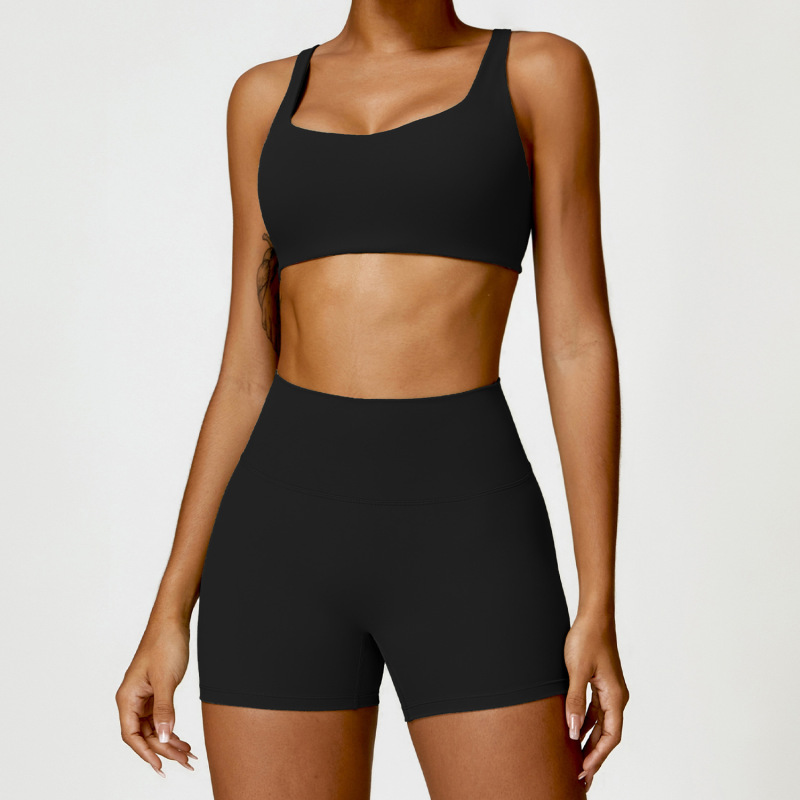 Zechuang cross-border winter nude tight yoga suit high waist quick-drying running sports workout clothes two-piece set 8518