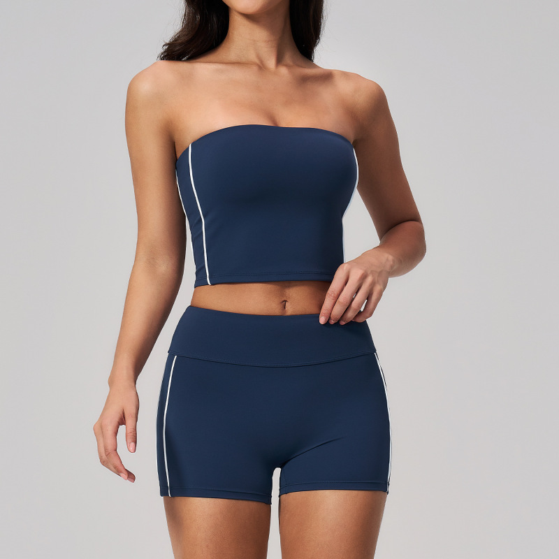 Zechuang Summer Tight-Fitting Yoga Clothes with Chest Pads, Fitness Quick-Drying Sports High-Elastic Peach Yoga Set for Women 4539