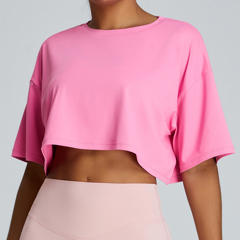 New summer breathable quick-drying yoga clothes women's loose running casual all-match fitness top sports short-sleeved T-shirt