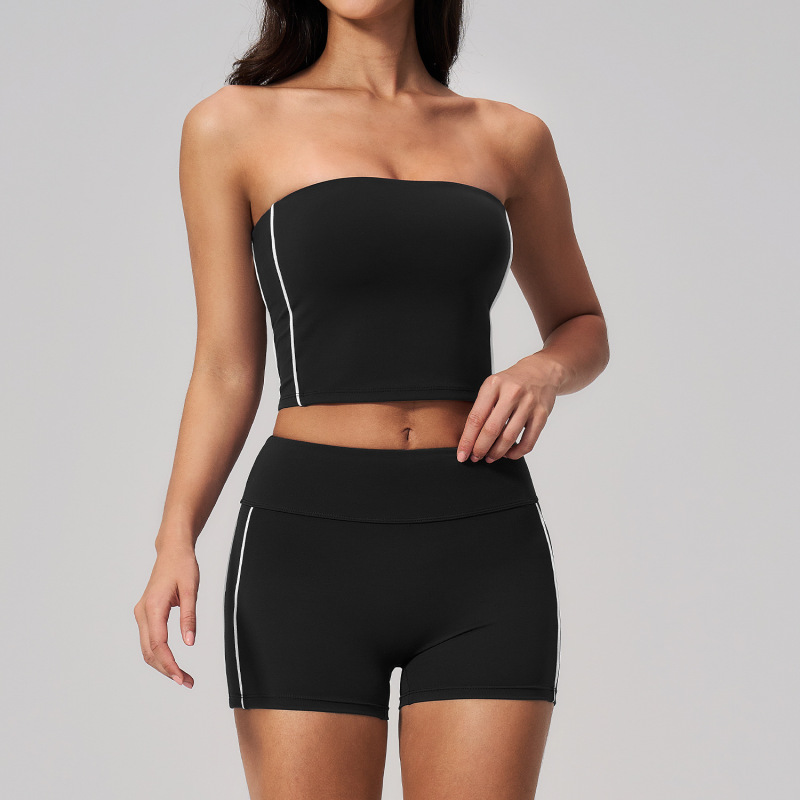 Zechuang Summer Tight-Fitting Yoga Clothes with Chest Pads, Fitness Quick-Drying Sports High-Elastic Peach Yoga Set for Women 4539