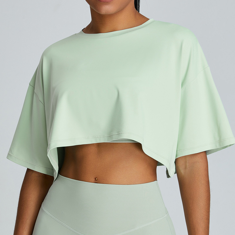 New summer breathable quick-drying yoga clothes women's loose running casual all-match fitness top sports short-sleeved T-shirt
