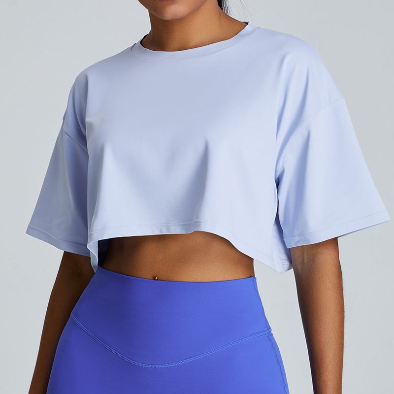 New summer breathable quick-drying yoga clothes women's loose running casual all-match fitness top sports short-sleeved T-shirt