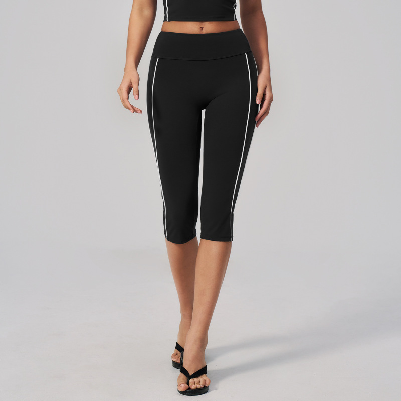 Amazon Yoga Fitness Shorts for Women, Peach Butt High-Waisted Tummy Control Slimming Running Sports Capri Pants 4539