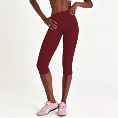 Yy422 cherry red cropped tights