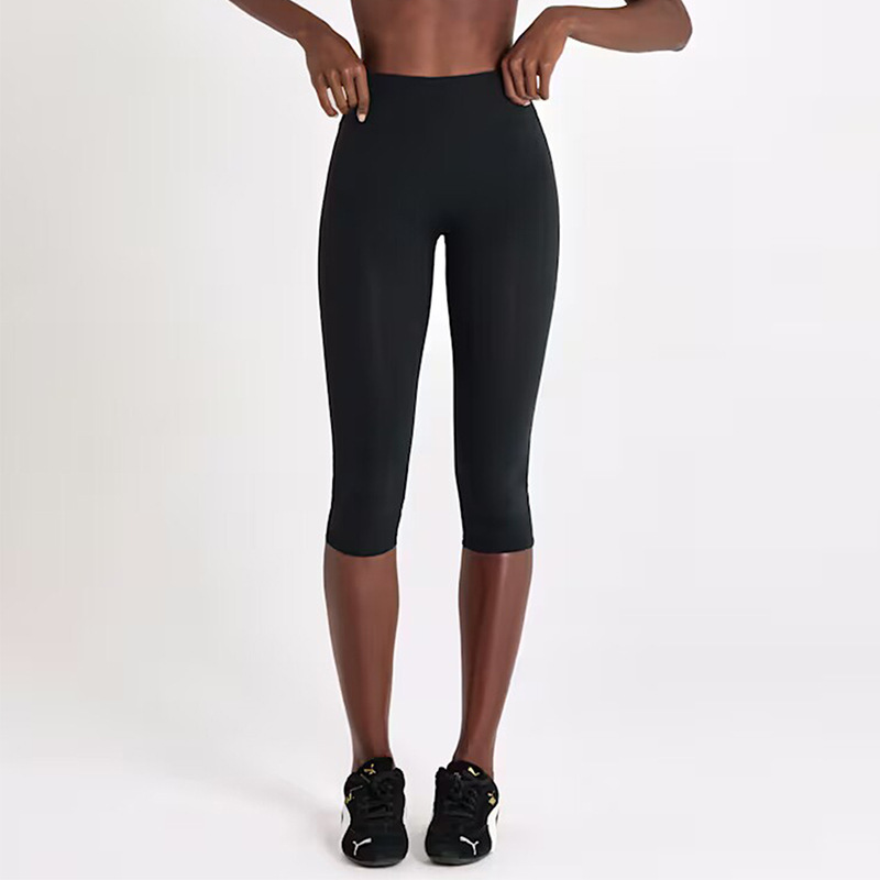 Cross-border high-waisted capri pants, slim-fitting, shaping, hip-lifting, yoga shorts, running, fitness, quick-drying capri pants