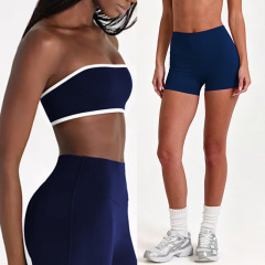 Yy422 navy blue top + shorts