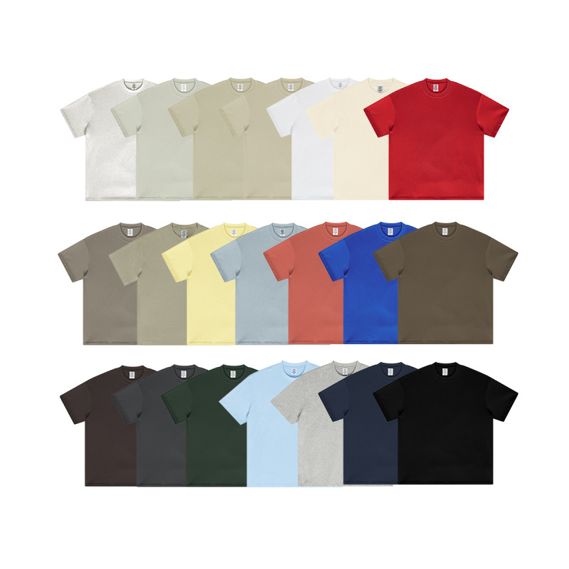 Be Men's Clothing | 2026 Summer American Style Heavyweight Solid Color Loose T-Shirt Men's Trendy Brand Pure Cotton Casual Sports Top Short Sleeve