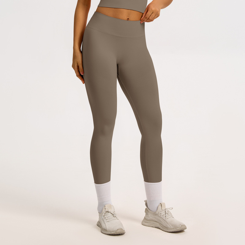 Cross-border Tight High Waist Hip Lifting Yoga Pants Women's Threaded Waist Tight Abdominal Fitness Pants High Elastic Outer Wear Running Pants