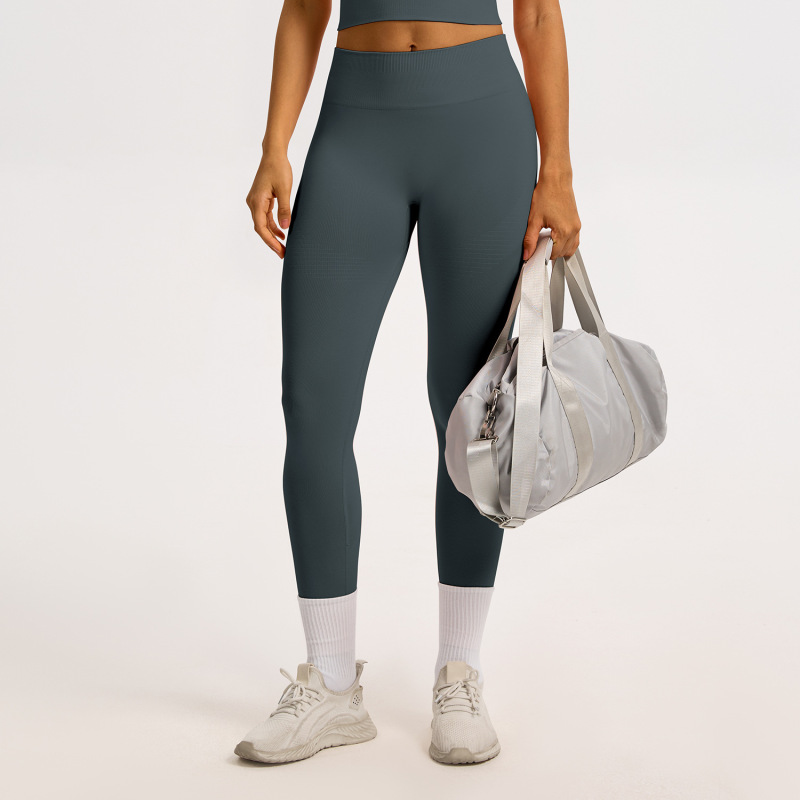 Cross-border Tight High Waist Hip Lifting Yoga Pants Women's Threaded Waist Tight Abdominal Fitness Pants High Elastic Outer Wear Running Pants