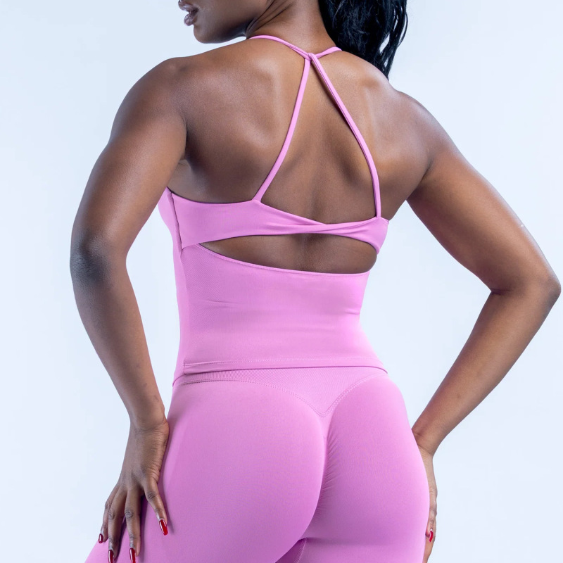 Dfyn Cross-Border Fitness Cross-Back Yoga Vest, Sexy High-Elastic Casual Sports Vest, Fitness Top