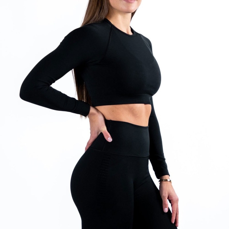 Aliexpress Amazon Feel Smooth Side Jacquard Seamless Fitness Long-sleeved Pants Suit Fitness Long-sleeved Pants