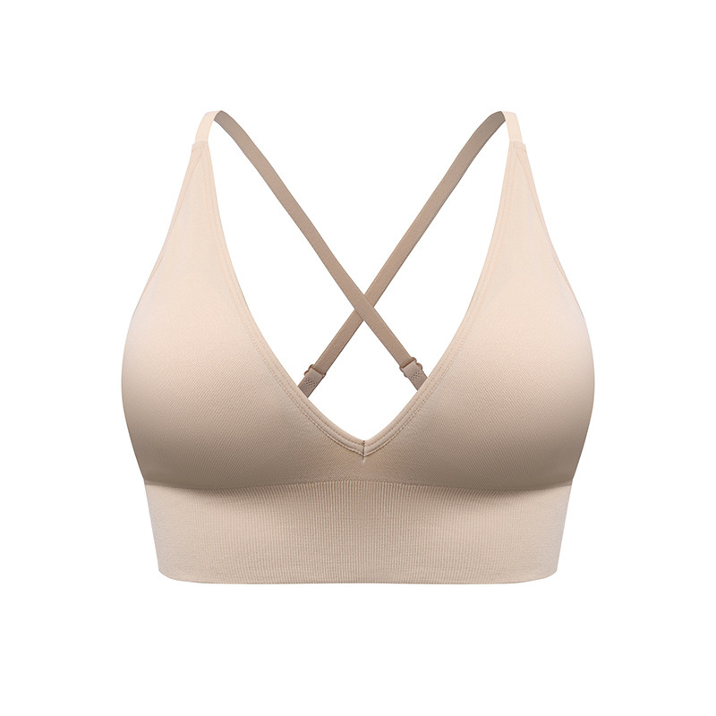 Adjustable Double Shoulder Straps European and American Style Triangle Cup Bra, Sexy Deep V Casual Lingerie, Yoga Bra, Amazon Hot Seller