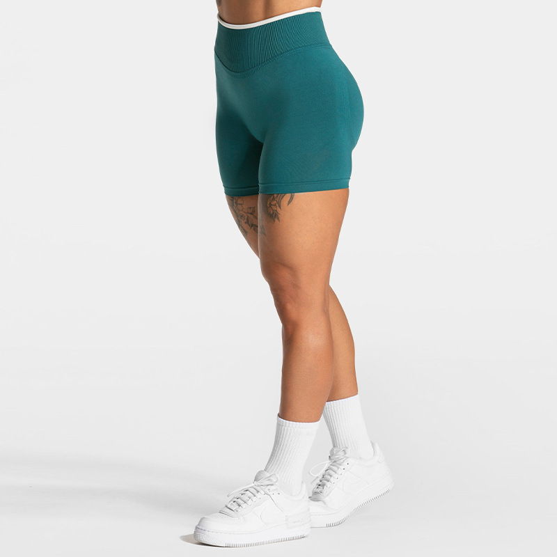 Cross-Border Color-Blocked Tight-Fitting Fake Two-Piece Sports Top Long-Sleeved Running Fitness Yoga Top Outerwear Yoga Clothing Top