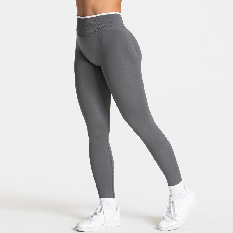 Cross-Border Color-Blocked Tight-Fitting Fake Two-Piece Sports Top Long-Sleeved Running Fitness Yoga Top Outerwear Yoga Clothing Top