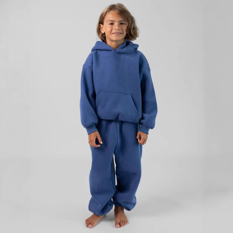 Independent Station Children's Clothing European and American Cross-Border Big Children's Trousers Hooded Suit Big Children's Trousers Two-Piece Children's Sports Suit