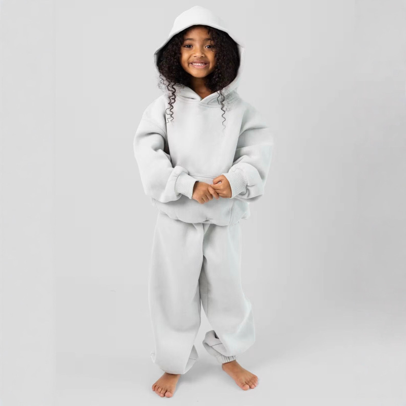 Independent Station Children's Clothing European and American Cross-Border Big Children's Trousers Hooded Suit Big Children's Trousers Two-Piece Children's Sports Suit