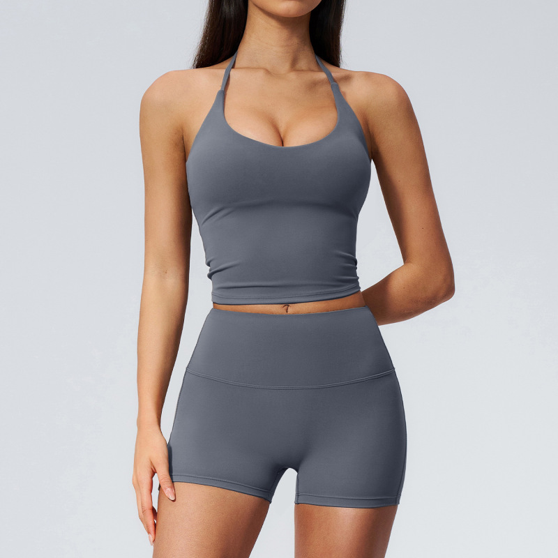 Amazon Yoga Set with Patchwork Design, Chest Pads, Beautiful Back, High Waist, Quick-Dry Sports Fitness Training Yoga Outfit for Women 5560