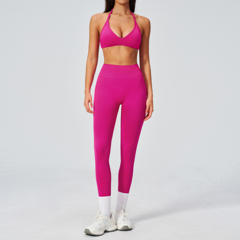 New cross-border breathable quick-drying yoga set for women, slimming and backless fitness wear, suitable for running and sports, 3595