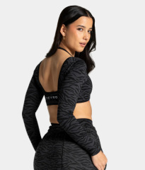 Black zebra-print suit
