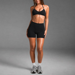 Black bra and shorts