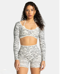 Zebra-print off-white suit