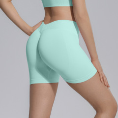 YSKF-6718-DK    Fitted High-waisted Yoga Shorts
