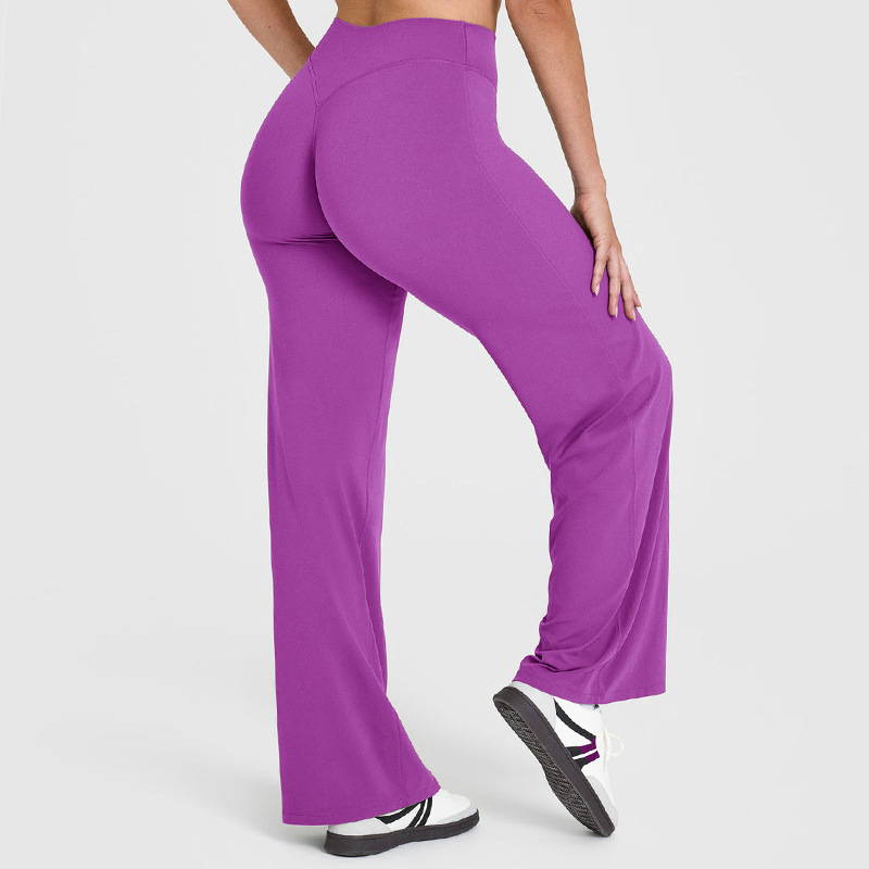 Cross-Border Yoga Pants for Women, Long Pants, High-Waisted Straight-Leg Pants, Loose and Slimming, Yoga Wear, Sports Outdoor Fitness Wear for Women