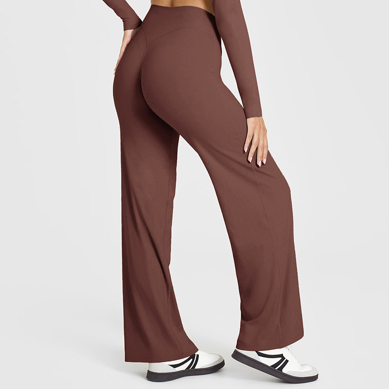 Cross-Border Yoga Pants for Women, Long Pants, High-Waisted Straight-Leg Pants, Loose and Slimming, Yoga Wear, Sports Outdoor Fitness Wear for Women