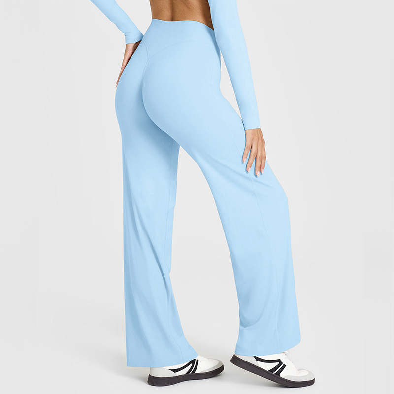 Cross-Border Yoga Pants for Women, Long Pants, High-Waisted Straight-Leg Pants, Loose and Slimming, Yoga Wear, Sports Outdoor Fitness Wear for Women