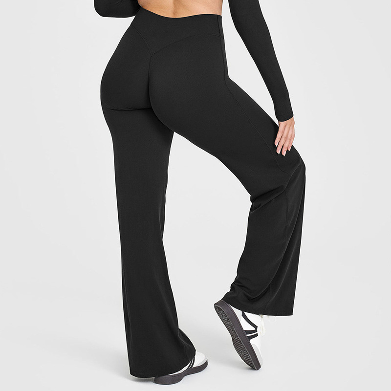Cross-Border Yoga Pants for Women, Long Pants, High-Waisted Straight-Leg Pants, Loose and Slimming, Yoga Wear, Sports Outdoor Fitness Wear for Women