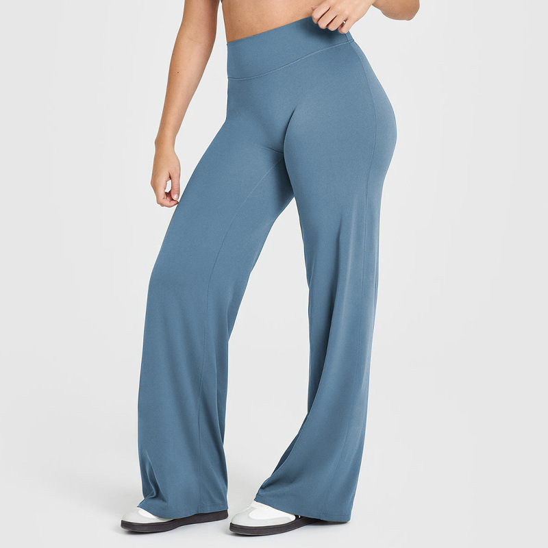 Cross-Border Yoga Pants for Women, Long Pants, High-Waisted Straight-Leg Pants, Loose and Slimming, Yoga Wear, Sports Outdoor Fitness Wear for Women