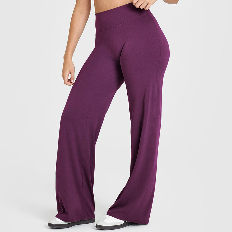 Cross-Border Yoga Pants for Women, Long Pants, High-Waisted Straight-Leg Pants, Loose and Slimming, Yoga Wear, Sports Outdoor Fitness Wear for Women