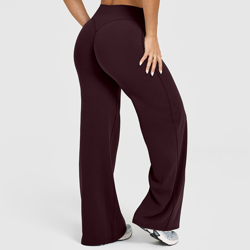 Cross-Border Yoga Pants for Women, Long Pants, High-Waisted Straight-Leg Pants, Loose and Slimming, Yoga Wear, Sports Outdoor Fitness Wear for Women