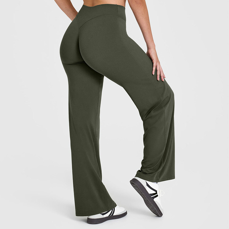 Cross-Border Yoga Pants for Women, Long Pants, High-Waisted Straight-Leg Pants, Loose and Slimming, Yoga Wear, Sports Outdoor Fitness Wear for Women