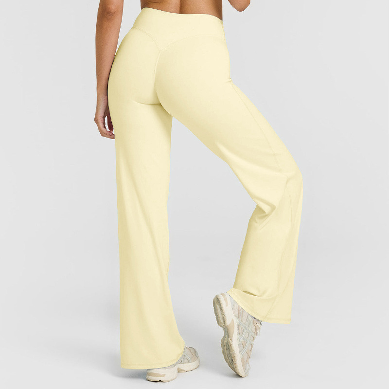 Cross-Border Yoga Pants for Women, Long Pants, High-Waisted Straight-Leg Pants, Loose and Slimming, Yoga Wear, Sports Outdoor Fitness Wear for Women
