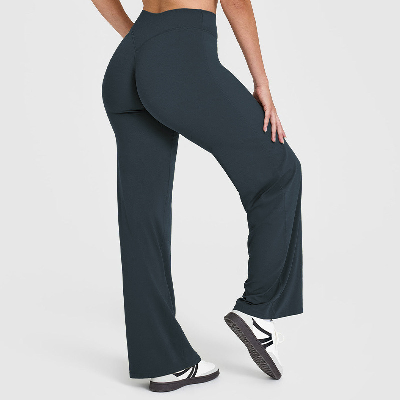 Cross-Border Yoga Pants for Women, Long Pants, High-Waisted Straight-Leg Pants, Loose and Slimming, Yoga Wear, Sports Outdoor Fitness Wear for Women