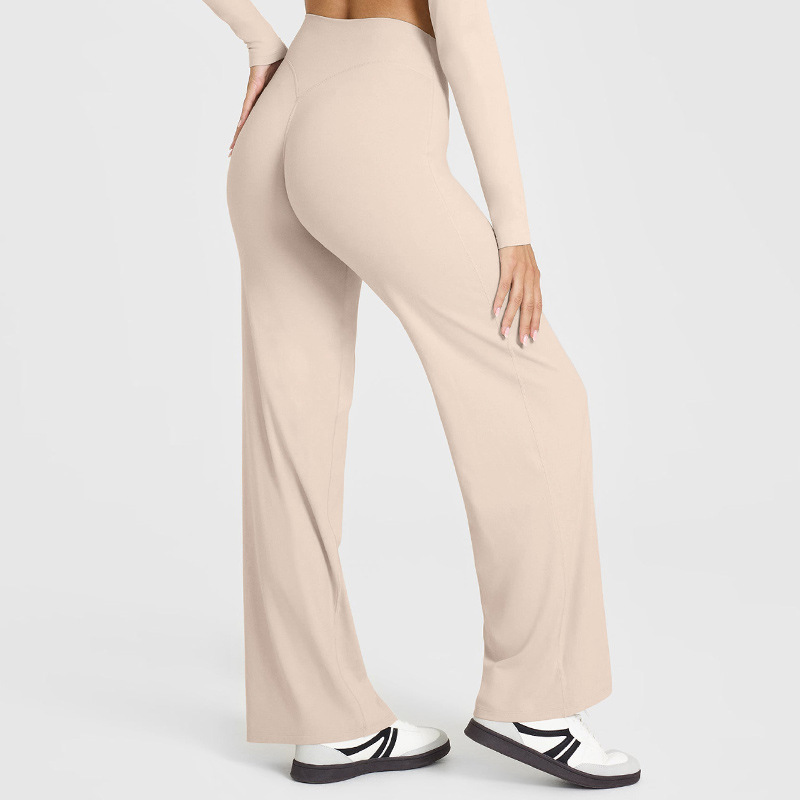 Cross-Border Yoga Pants for Women, Long Pants, High-Waisted Straight-Leg Pants, Loose and Slimming, Yoga Wear, Sports Outdoor Fitness Wear for Women