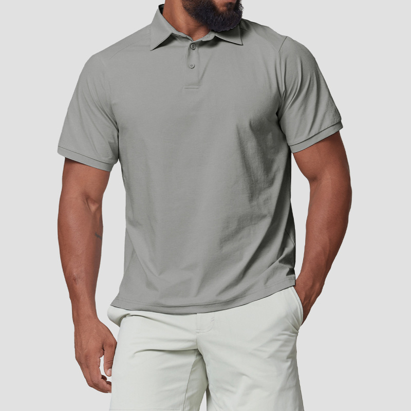 Men's Sun Protection 7A Antibacterial Cool Quick-Drying Golf Polo Shirt Outdoor Sports Leisure Travel Hiking Short-Sleeved