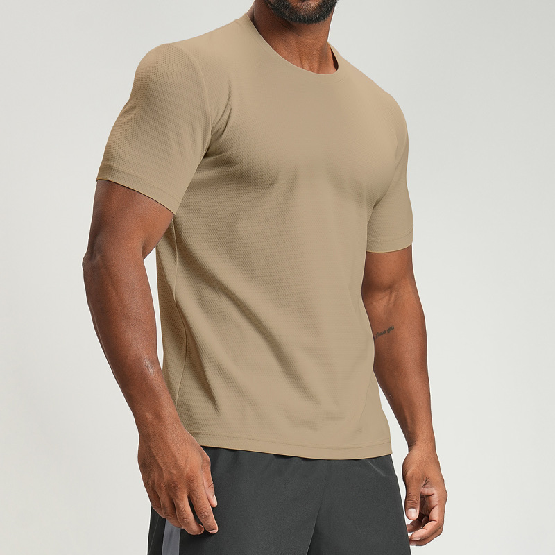 Cross-Border Spring and Summer Men's Sports and Leisure Skin-Friendly Breathable Quick-Drying Round-Neck T-Shirt Yoga Fitness Home Short-Sleeved 4159