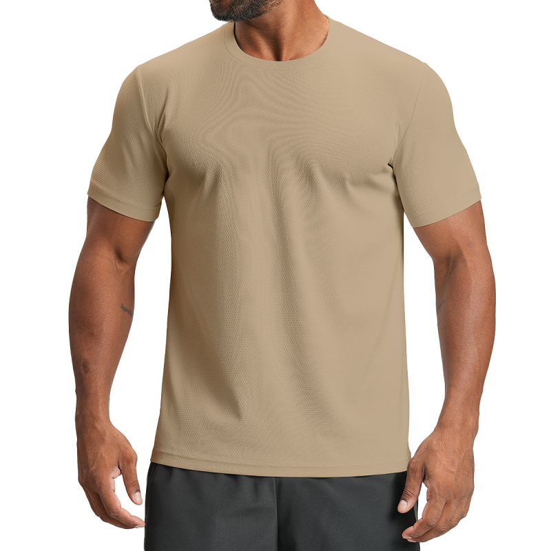 Cross-Border Spring and Summer Men's Sports and Leisure Skin-Friendly Breathable Quick-Drying Round-Neck T-Shirt Yoga Fitness Home Short-Sleeved 4159