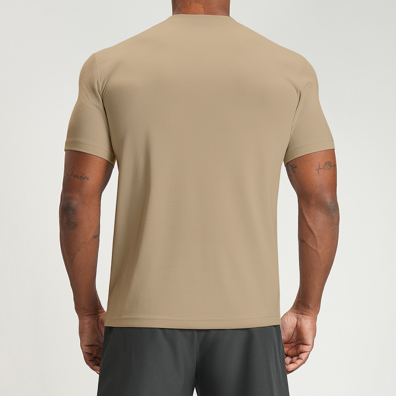 Cross-Border Spring and Summer Men's Sports and Leisure Skin-Friendly Breathable Quick-Drying Round-Neck T-Shirt Yoga Fitness Home Short-Sleeved 4159