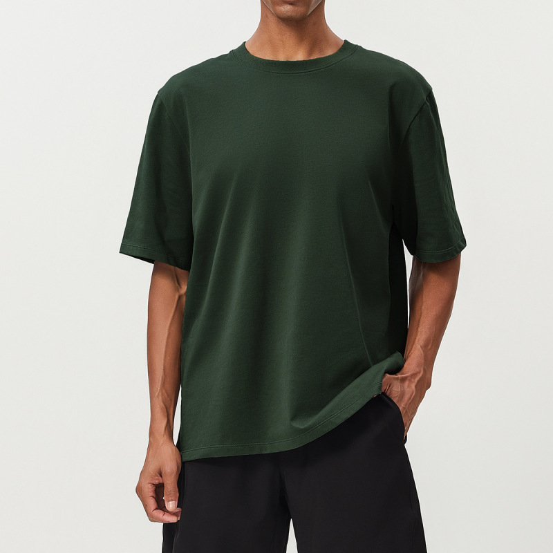 Pure Cotton Breathable Sweat-Absorbent Men's Sports T-Shirt Running Fitness Outdoor Citywalk Sports Casual Short-Sleeved 1003