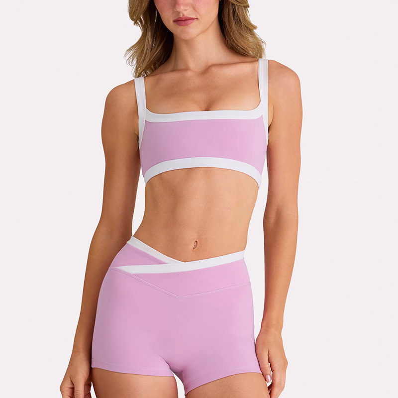 New Cross-Border Yoga Wear High-Waisted Hip-Lifting Tummy-Tucking Slimming Camisole Beautiful Back Running Sports Bra Set for Women