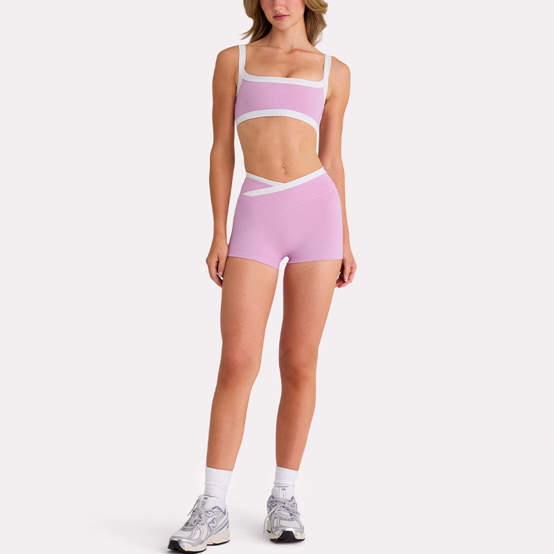 New Cross-Border Yoga Wear High-Waisted Hip-Lifting Tummy-Tucking Slimming Camisole Beautiful Back Running Sports Bra Set for Women