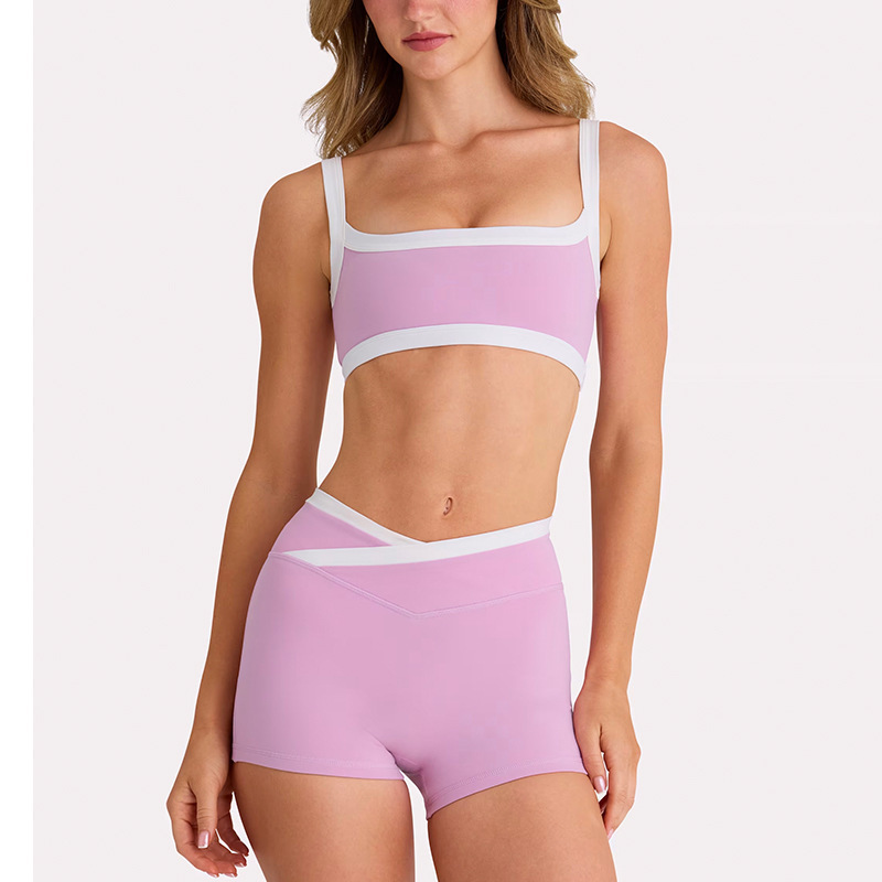 New Cross-Border Yoga Wear High-Waisted Hip-Lifting Tummy-Tucking Slimming Camisole Beautiful Back Running Sports Bra Set for Women
