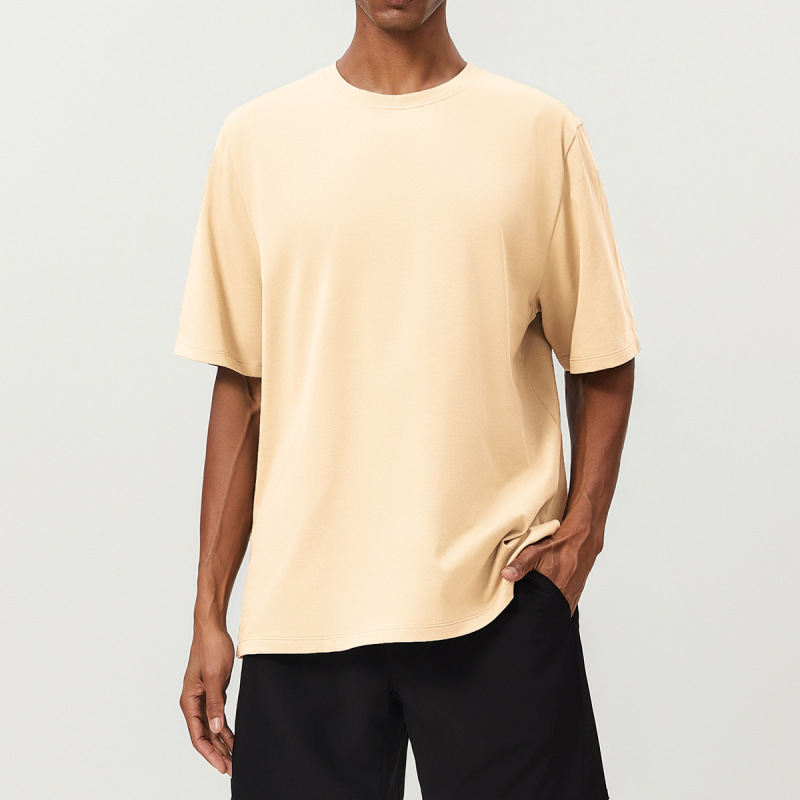 Pure Cotton Breathable Sweat-Absorbent Men's Sports T-Shirt Running Fitness Outdoor Citywalk Sports Casual Short-Sleeved 1003