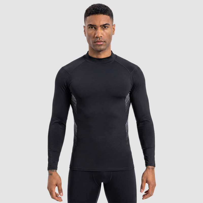 Customized quick-drying T-shirt, outdoor sports top, cycling and running compression tights, sun protection long-sleeved men's fitness wear